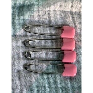 1980s Safety Pins - Little Pink (4) Diaper Decor